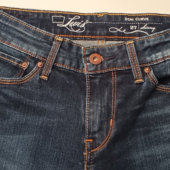 Levi's Jeans Size 27/4 Demi Curve Skinny Low Rise Dark Wash - Picture 4 of 9